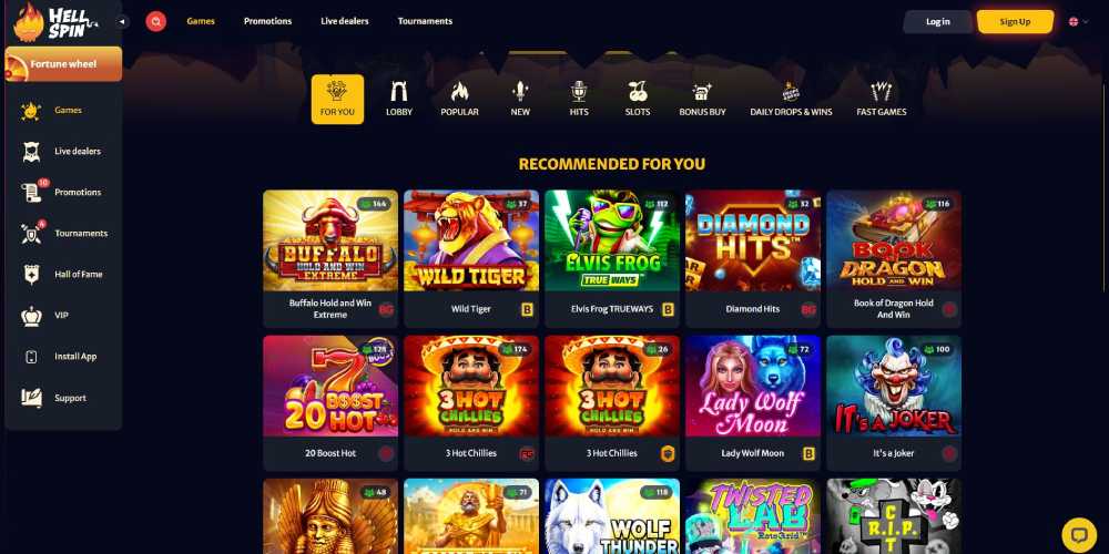 hellspin casino games catalogue