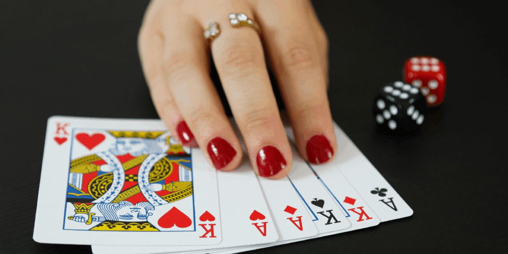 Female all in poker