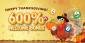 Thanksgiving Special Bonus at CyberBingo: Get Up to 600% Bonus