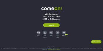 ComeOn! Casino Welcome Bonus for Sweden