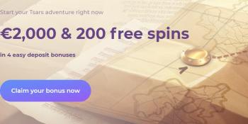 Tsars Casino Welcome Bonus