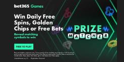 Daily Free Spins & Free Bets Given by bet365’s Free to Play Game Prize Matcher