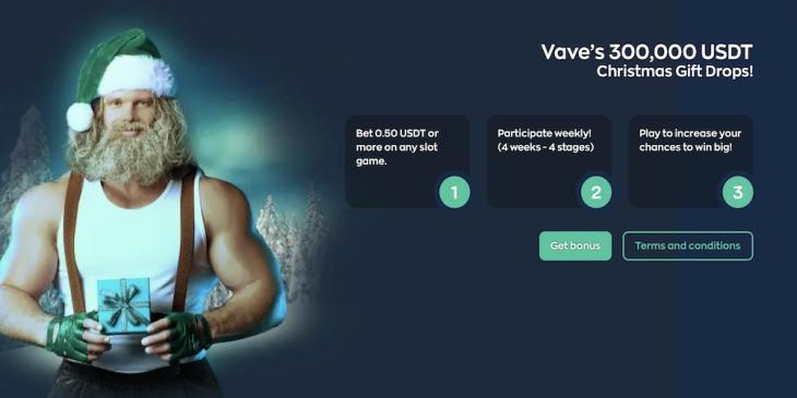 Vave Casino Christmas Gift Drops: 300,000 USDT